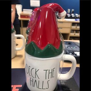 Rae Dunn Deck the Halls Mug with Topper